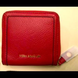 Vera Bradley Leather Small Wallet Red NEW